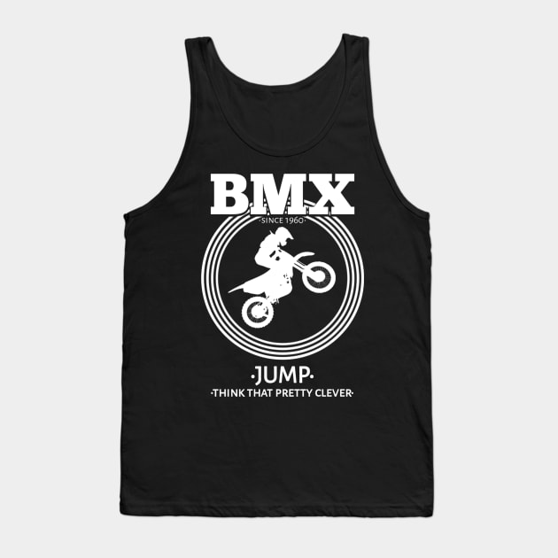 BMX Jump White Tank Top by radeckari25